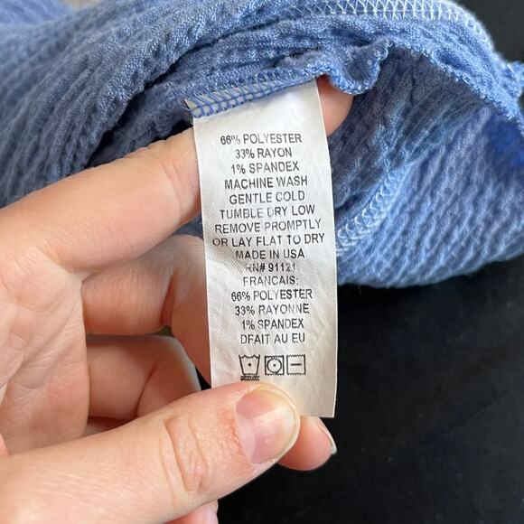 Sno Skins Top Medium Oversized Contrast Stitch Knit Breathable Blue Boxy Beach - Picture 9 of 13